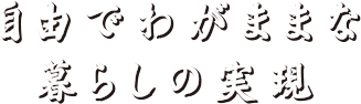 自由でわがまな暮らしの実現